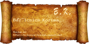 Bölcsics Kozima névjegykártya